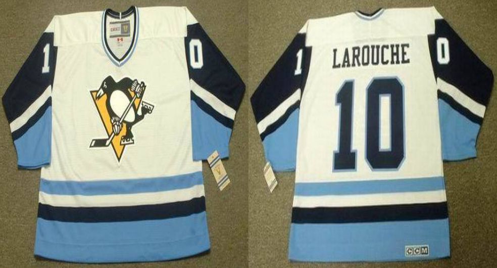 2019 Men Pittsburgh Penguins #10 Larouche White blue CCM NHL jerseys->pittsburgh penguins->NHL Jersey